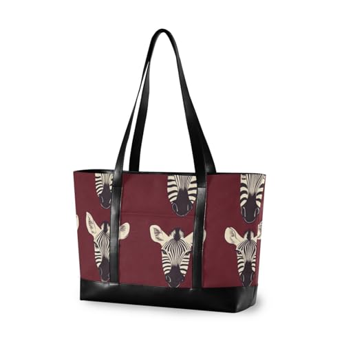 aidingzhi Schlichte, stilvolle Bürotasche für Damen mit Reißverschluss, Laptop-Tragetasche für die Arbeit für Männer mit Mittagessen, Burgunderrot von aidingzhi