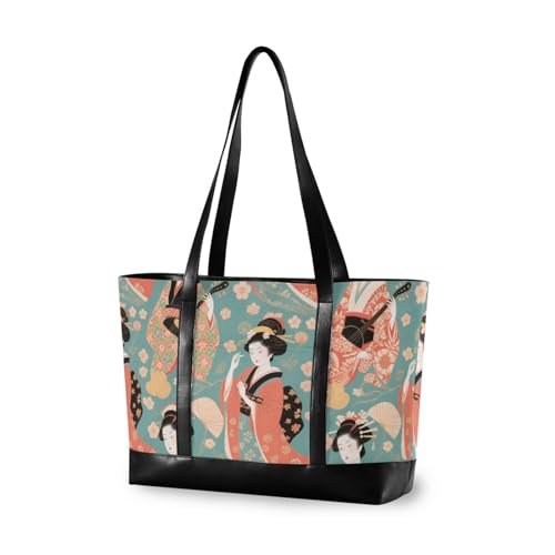 aidingzhi Schöne grüne japanische Goliki-Profi-Tasche für Damen, 35,6 cm, mit Reißverschluss, Arbeitshandtaschen für Büro mit von aidingzhi