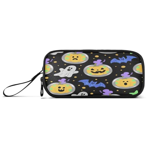aidingzhi Schwarze Mystical Halloween Glitzer Nylon Federtasche Bleistift Tasche Hohe Kapazität Reißverschluss Mesh Federmäppchen Schreibwaren Tasche für Büromann von aidingzhi