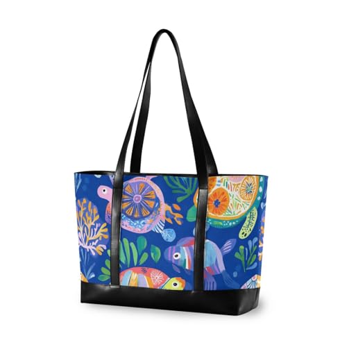 aidingzhi Sea Animal Turtle Essentials Damen-Arbeitstasche mit Reißverschluss, Tragetasche für Frauen, Arbeit für Yoga von aidingzhi