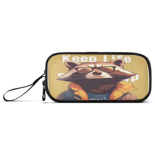 aidingzhi Simple Life Waschbär-Nylon-Federmäppchen, große Kapazität, Schlitz, Federmäppchen, Schreibwaren-Organizer für High School Teen von aidingzhi