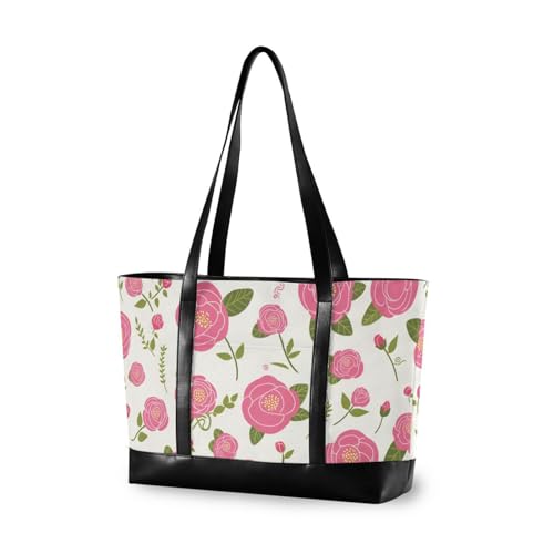 aidingzhi Simple Spring Rose Peach Tragbare Tragetasche für Damen mit Reißverschluss Aktentaschen für die Universität mit Tablet von aidingzhi