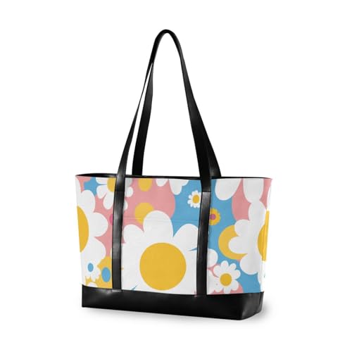 aidingzhi Simple White Blooms modische Bürotaschen für Damen mit Reißverschlusstasche für Frauen, Arbeit, Reisen, Fitnessstudio, Urlaub von aidingzhi