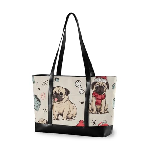 aidingzhi Sketch Cute Cartoon Dogs Large Capacity College Tote Bag with Zipper Travel Tote Bag for Pool Gym Grocery Travel with aidingzhi Sketch Cute Cartoon Dogs Large Capacity College Tote Bag with Zipper Travel Tote Bag for Pool Gym Grocery Travel with von aidingzhi