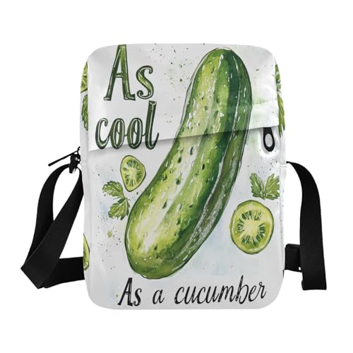 aidingzhi So cool wie eine Gurke Kuriertasche, Umhängetasche, Herren, Schulterhandtaschen, verstellbarer Riemen, für Schule, Outdoor-Sport von aidingzhi