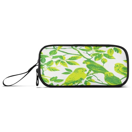 aidingzhi Style Papagei, Nylon-Federmäppchen, großes Fassungsvermögen, großes Federmäppchen mit Reißverschluss, für Schule, Schreibwaren für College, adrett von aidingzhi