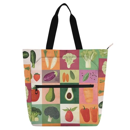 aidingzhi Süße Bücher-Tragetasche für Kinder, Damen, Herren, Früchte, kariert, Büffel, große Bibliotheks-Umhängetasche, Handtasche mit Reißverschluss, für Schule und Spielzeit, Regenbogen aidingzhi Süße Bücher-Tragetasche für Kinder, Damen, Herren, Früchte, kariert, Büffel, große Bibliotheks-Umhängetasche, Handtasche mit Reißverschluss, für Schule und Spielzeit, Regenbogen von aidingzhi
