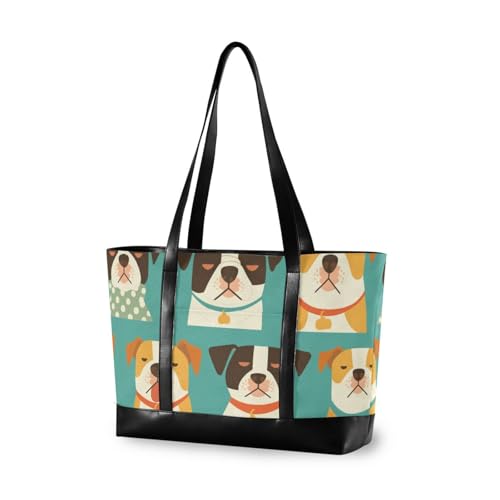 aidingzhi Süße Cartoon-Hunde-Mode-Tasche für Damen, 35,6 cm mit Reißverschluss, 35,6 cm (14 Zoll), Tragetasche für Frauen, Arbeit mit Tablet von aidingzhi