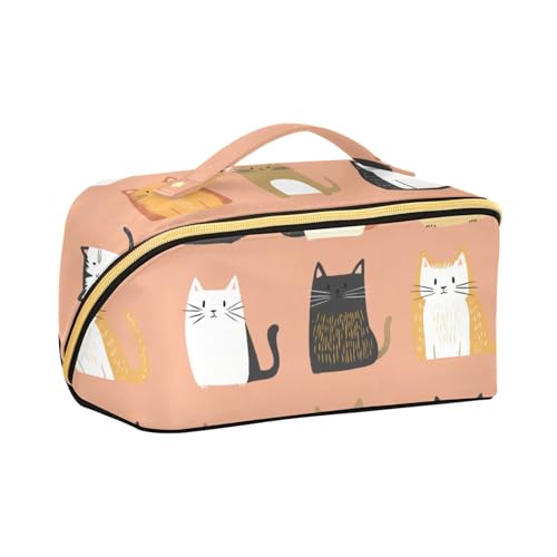 aidingzhi Süße Katzen-Reisetasche mit Trennwänden, Make-up-Tasche für Damen, Reisegröße, Zubehör aidingzhi Süße Katzen-Reisetasche mit Trennwänden, Make-up-Tasche für Damen, Reisegröße, Zubehör von aidingzhi