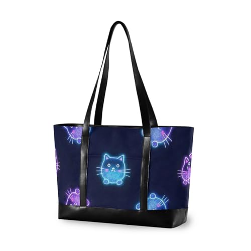 aidingzhi Süße bunte fluoreszierende Neon-Katzen-Tasche für Damen, mit Reißverschluss und Reißverschluss-Taschen für die Arbeit im Fitnessstudio von aidingzhi