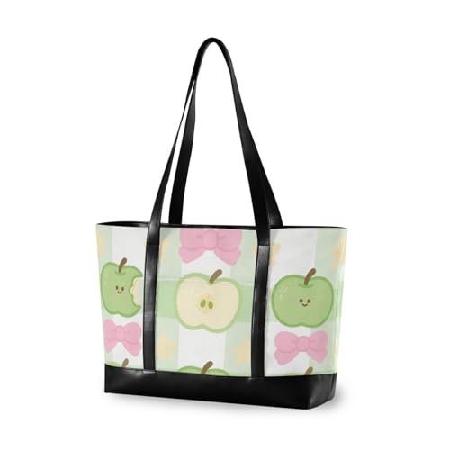 aidingzhi Süße grüne Obstschleife moderne Damen-Aktentasche mit Reißverschluss, Arbeitstasche für Flug mit Tablet von aidingzhi