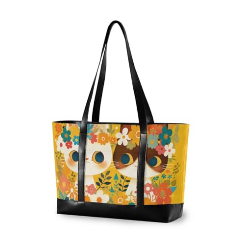 aidingzhi Süße süße Blumen-Tasche/Tragetasche für Damen, mit Reißverschluss, große Tragetasche für College mit Tablet von aidingzhi