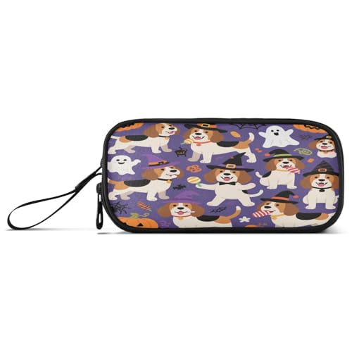 aidingzhi Süßer brauner Beagle-Hund, Kürbis für Halloween, Nylon-Federmäppchen, große Kapazität, Federmäppchen für Kinder, Schreibwarentasche für adrette Schule, Krankenschwester von aidingzhi