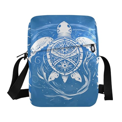 aidingzhi Summer Blue Turtle Messenger Bags, kleine Crossbody-Tasche für Damen, Crossbody-Tasche für Damen, verstellbarer Riemen für Outdoor-Sport, Einkaufen von aidingzhi