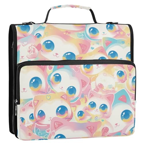 aidingzhi Tragbare Aufbewahrungstasche mit Reißverschluss, einfach zu transportieren, Organizer für die Schule, 3 Ringe mit Griff und abnehmbarem Schultergurt (prop4), Schulbedarf von aidingzhi