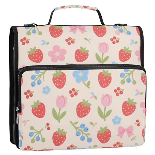 aidingzhi Tragbare Aufbewahrungstasche mit Reißverschluss und extra Taschen für Büro, Schule, 3,8 cm, 3 Ringe mit Schultergurt und Griff (Prop4), Schulbedarf von aidingzhi