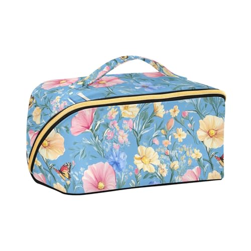 aidingzhi Trendy Bellflower Kosmetiktasche mit Trennwänden, wasserdicht, Kulturbeutel für Damen, Reisegröße, Blau aidingzhi Trendy Bellflower Kosmetiktasche mit Trennwänden, wasserdicht, Kulturbeutel für Damen, Reisegröße, Blau von aidingzhi