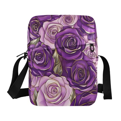 aidingzhi Umhängetasche, Umhängetasche, Schultertasche, Umhängetasche, verstellbarer Riemen, für Shopping, Schule, Violett / Rosa von aidingzhi
