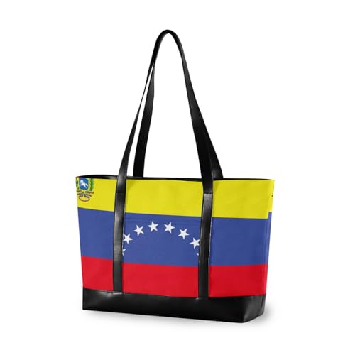 aidingzhi Venezuela-Flagge, 8 Sterne, Bolivarische Republik Venezuela, einfache Damen-Tragetasche mit Reißverschluss, große Tragetasche für Reisen, Fitnessstudio, Urlaub mit Tablet von aidingzhi