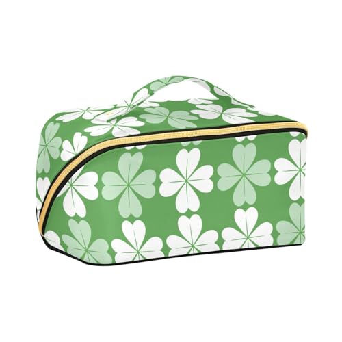 aidingzhi Vierblättriges Kleeblatt-Kosmetiktasche mit Trennwänden, Reißverschluss, Kosmetiktasche für Damen, mit Fächern und Griff von aidingzhi