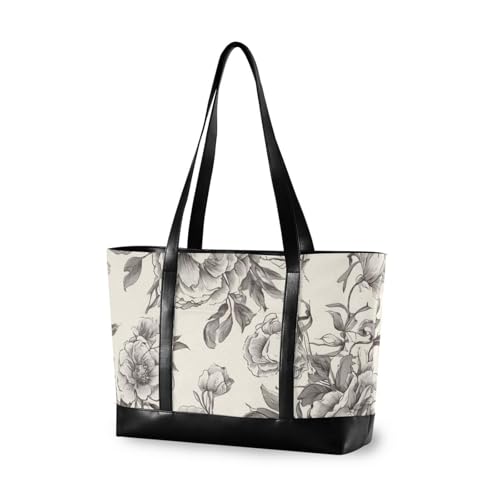 aidingzhi Viktorianische Handskizze, Blumen, professionelle Laptoptasche für Damen, 14 Jahre, mit Reißverschluss, Damen-Tragetasche für Herren mit von aidingzhi