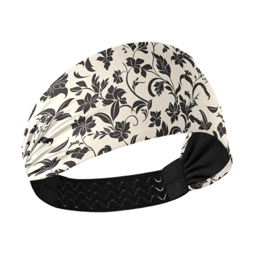aidingzhi Viktorianische Handskizze, Blumen, rutschfest? Weiche Stirnbänder für Damen, elastischer Kopf für Volleyball, Yoga, Yoga, Make-up von aidingzhi
