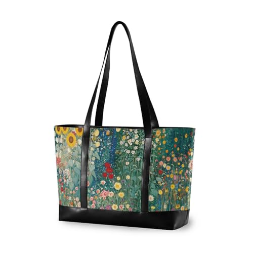 aidingzhi Vintage Frühlingsblumengarten Illustration Essentials Damen Arbeitstasche mit Reißverschluss Arbeitstasche für Männer mit von aidingzhi