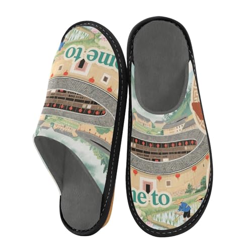 aidingzhi Warme Hausschuhe für Damen, für den Innenbereich, Memory-Schaum, Hausschuhe, gemütliches Haus, Willkommen in der chinesischen Landschaftskultur, 44/45 EU aidingzhi Warme Hausschuhe für Damen, für den Innenbereich, Memory-Schaum, Hausschuhe, gemütliches Haus, Willkommen in der chinesischen Landschaftskultur, 44/45 EU von aidingzhi