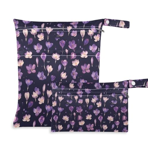 aidingzhi Waschbare Tasche für Babys, Reiseutensilien für Babys, mit Griffen, für Strand, Strand, Schwarz, Violett, 2 Stück aidingzhi Waschbare Tasche für Babys, Reiseutensilien für Babys, mit Griffen, für Strand, Strand, Schwarz, Violett, 2 Stück von aidingzhi