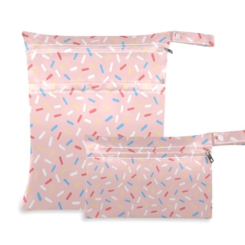aidingzhi Wasserdichte, wasserdichte Trockentasche, 2 Stück, Reiseutensilien für Babys mit Griffen für Yoga, Baby-Windeln (abstrakte bunte Zuckerwatte) von aidingzhi