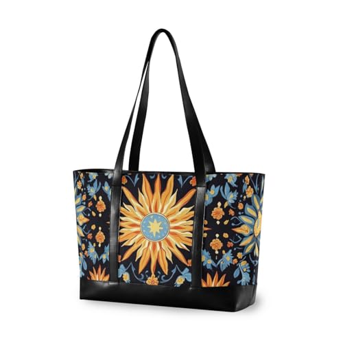 aidingzhi Wasserdichte Reisetasche im Boho-Stil, Vintage-Sonnenblumen, mit Reißverschluss, Canvas-Tragetasche für Herren mit Mittagessen aidingzhi Wasserdichte Reisetasche im Boho-Stil, Vintage-Sonnenblumen, mit Reißverschluss, Canvas-Tragetasche für Herren mit Mittagessen von aidingzhi