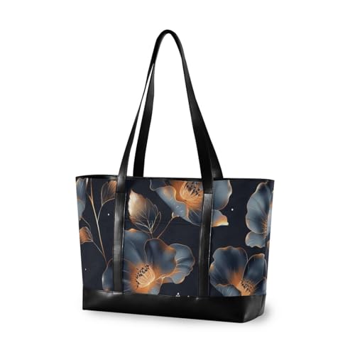 aidingzhi Wasteland Punk Petunia Flower Rose Gold Essentials Computertasche mit Reißverschluss, Arbeitstasche für Herren mit Tablet von aidingzhi