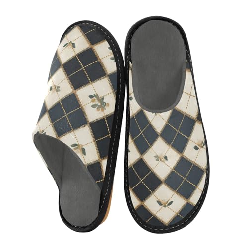 aidingzhi Weiche Damen-Hausschuhe für Damen, Memory-Schaum, gemütlich, Grau-grüne Schachbrettblumen, 38/38.5 EU aidingzhi Weiche Damen-Hausschuhe für Damen, Memory-Schaum, gemütlich, Grau-grüne Schachbrettblumen, 38/38.5 EU von aidingzhi