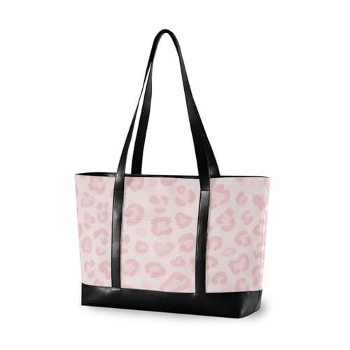 aidingzhi Weiche rosa Leopardenmuster modische Laptoptasche mit Reißverschluss für Damen, Arbeit für Frauen, Arbeit mit Windeln von aidingzhi