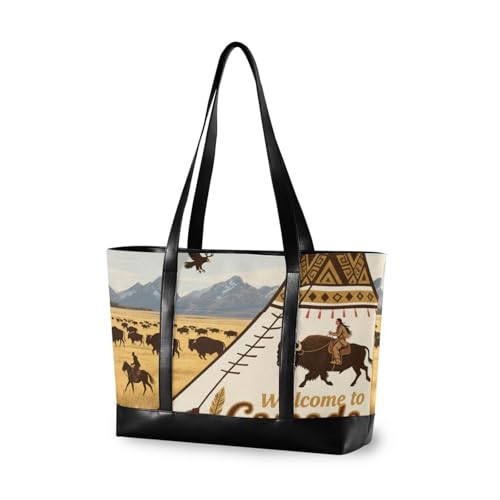 aidingzhi Welcome To Canada Scenery Culture Klassische Computertasche für Laptops mit Reißverschluss Aktentasche für Fitnessstudio mit Tablet von aidingzhi