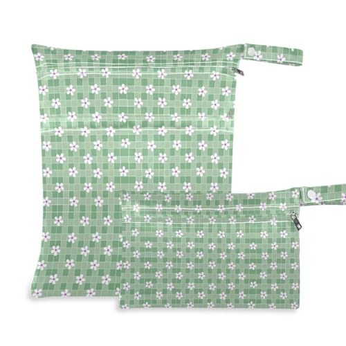 aidingzhi Wiederverwendbare Taschen für nasse Babys, Reiseutensilien für Babys, mit Griffen für Yoga, Babywindeln (kariert) von aidingzhi
