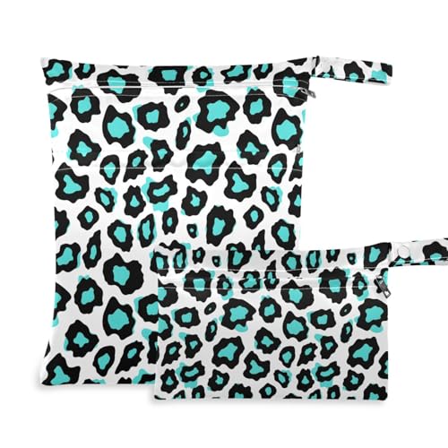 aidingzhi Wiederverwendbare Wickeltasche, 2 Stück, wichtige Gegenstände mit Griffen für Pool, Kindertagesstätte (Vleoparden-Punkte) von aidingzhi