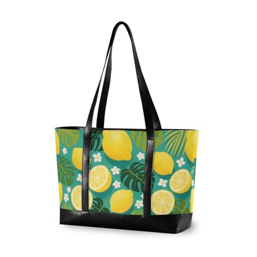 aidingzhi Yellow Lemon Professionelle Aktentasche für Frauen mit Reißverschluss Reisetasche für die Arbeit mit von aidingzhi