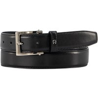 AIGNER Herren Gürtel schwarz Glattleder von aigner