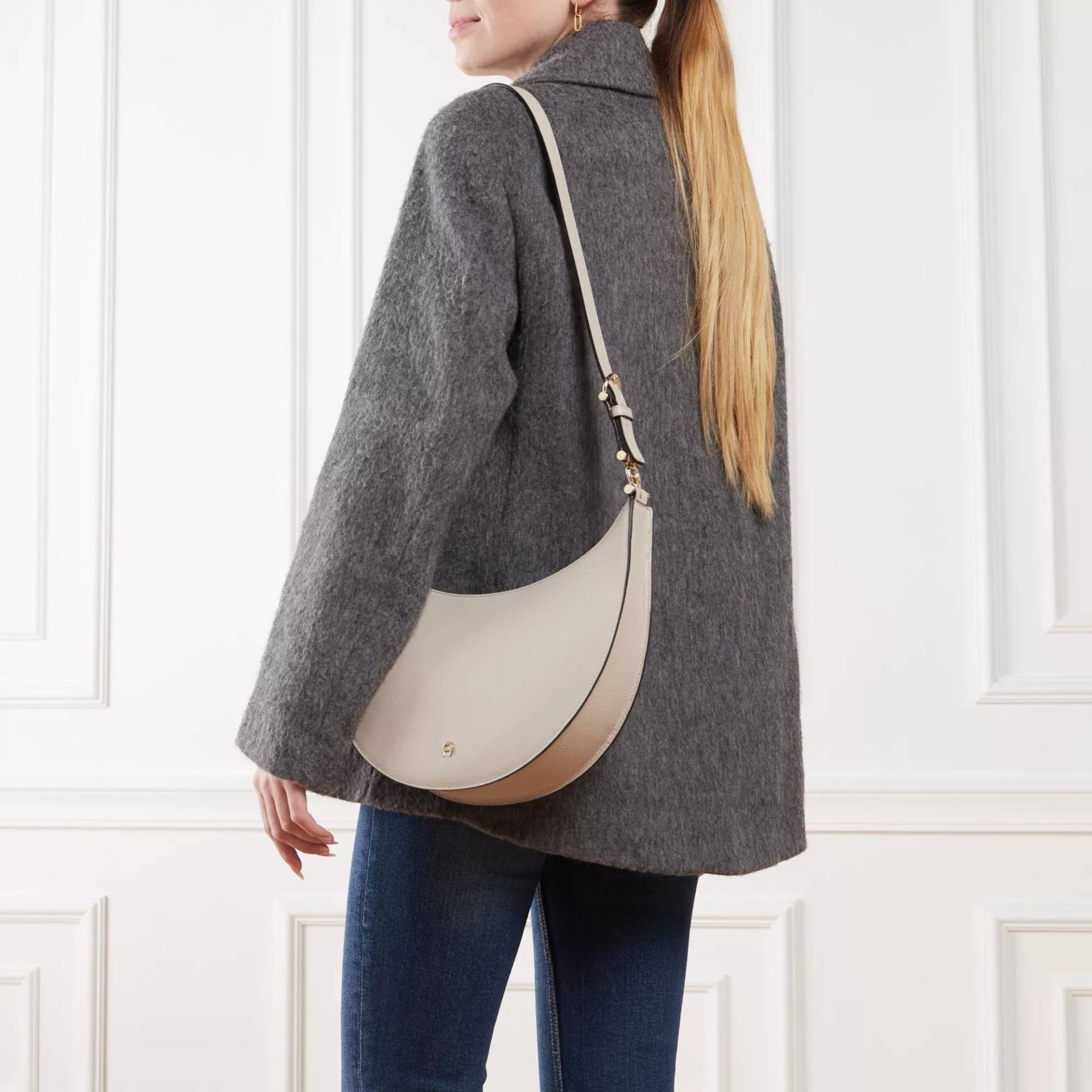 Aigner Hobo Bag - Deli - Gr. unisize - in Creme - für Damen von aigner