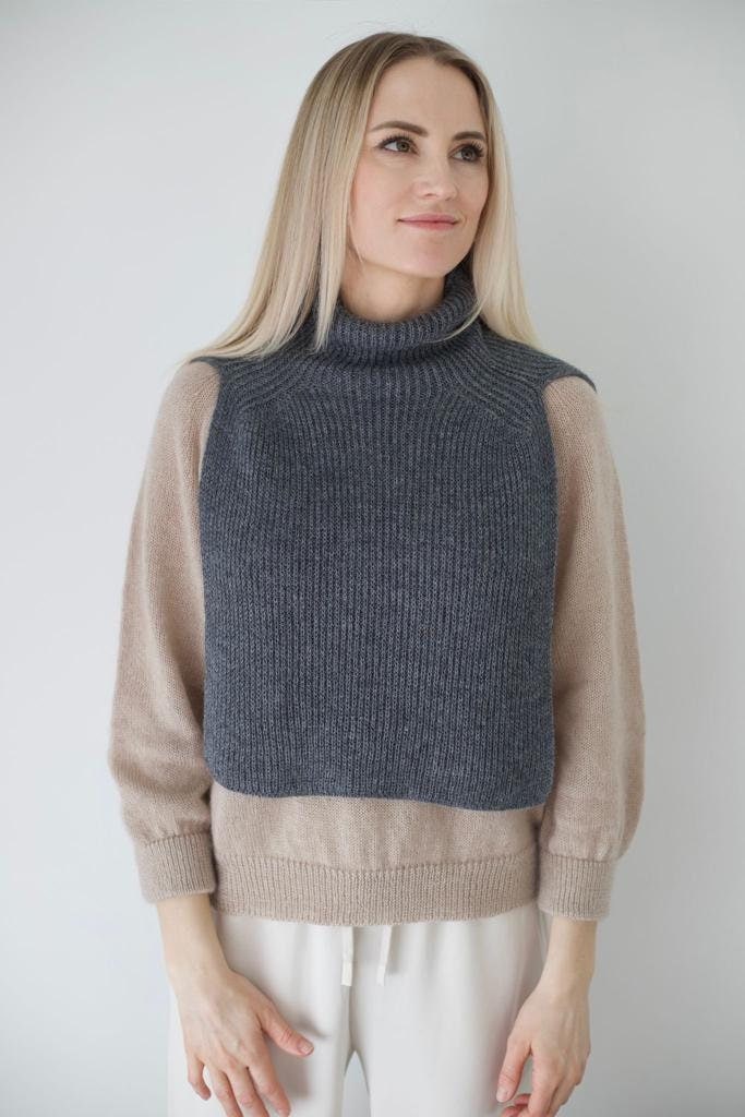 Alpaka Und Seide Handgestrickter Rollkragen Halswärmer, Winter Halswärmer Für Frauen, Luxus-Halswärmer, 60% 40% von aijaiknitwear