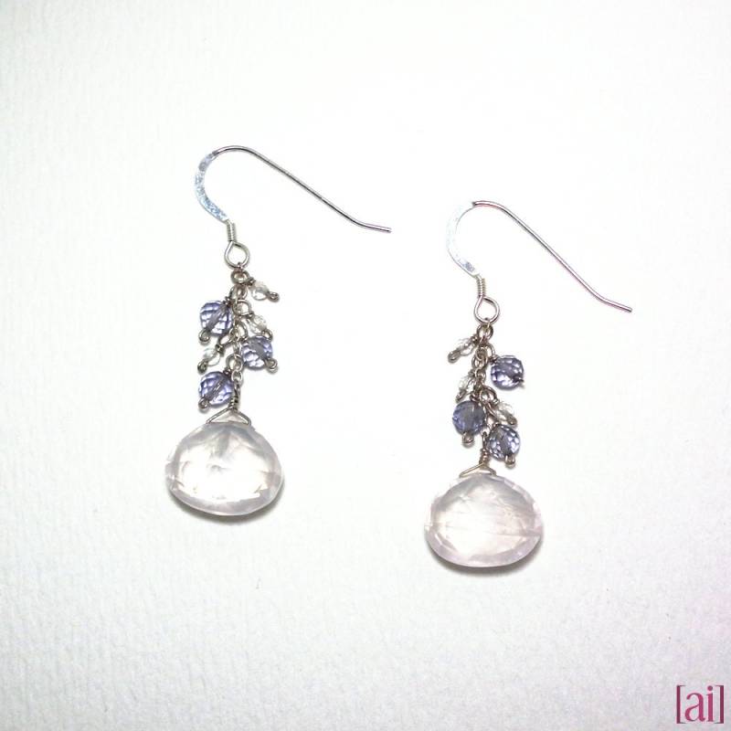 Bronwen - Rosenquarz, Iolith, Kristall Quarz Ohrringe Bronwen - Rosenquarz, Iolith, Kristall Quarz Ohrringe von aileen