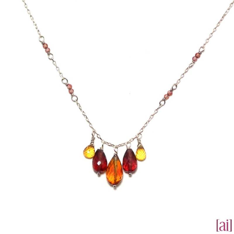 Brynn - Orange Saphir, Granat Und Hessonit Halskette Brynn - Orange Saphir, Granat Und Hessonit Halskette von aileen