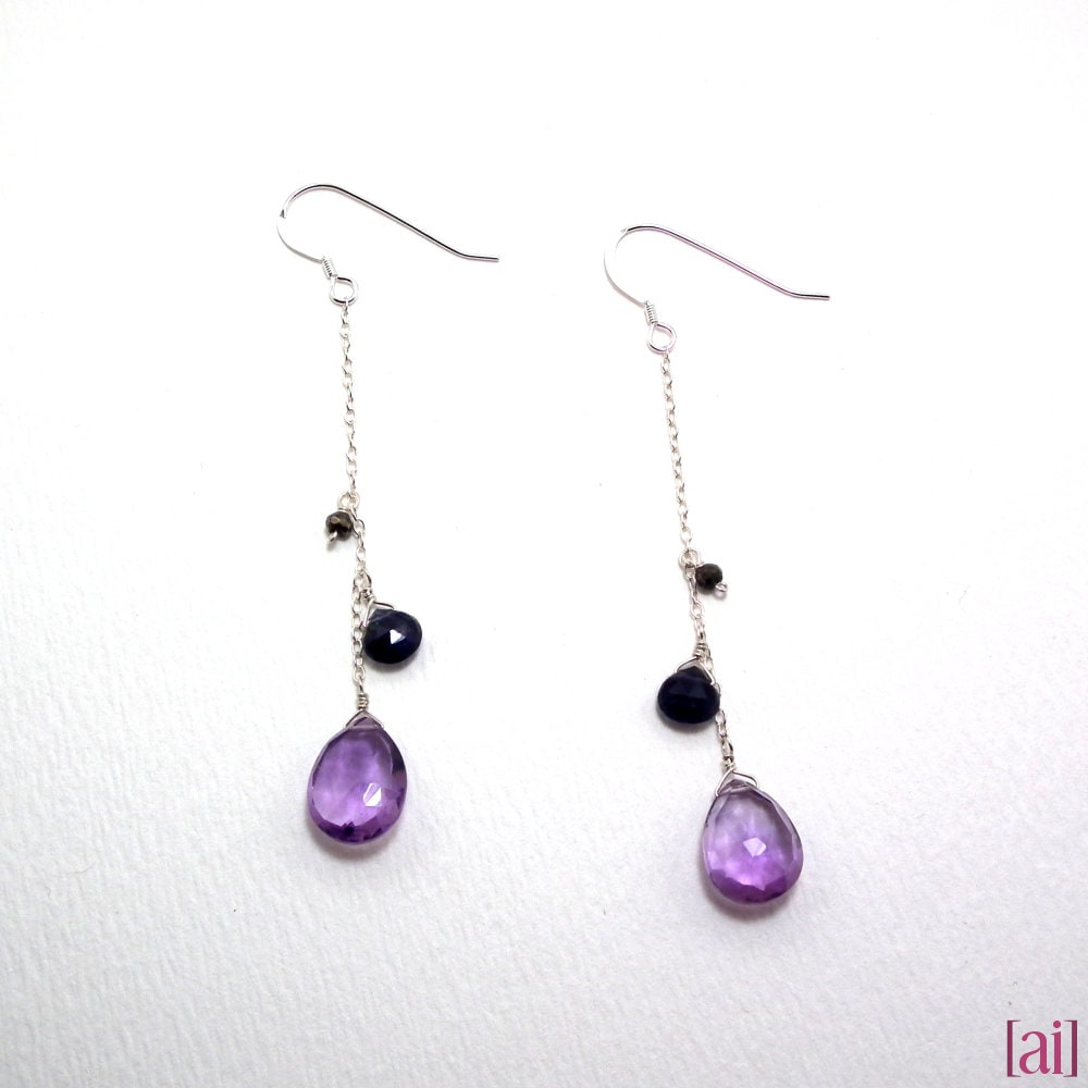 Grete - Amethyst, Iolith Und Pyrit Ohrringe Grete - Amethyst, Iolith Und Pyrit Ohrringe von aileen