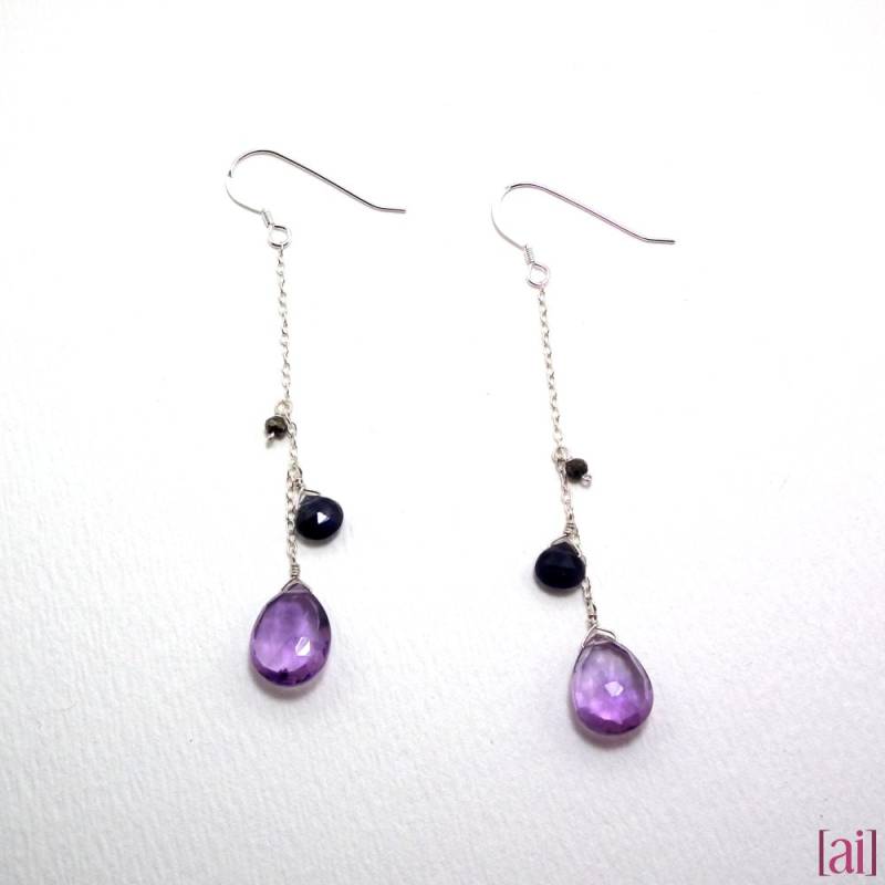 Grete - Amethyst, Iolith Und Pyrit Ohrringe Grete - Amethyst, Iolith Und Pyrit Ohrringe von aileen
