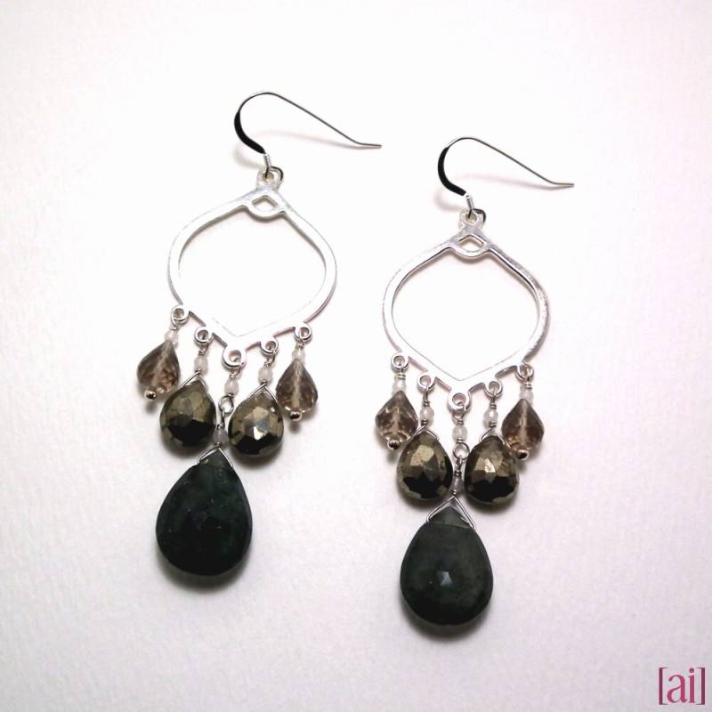 Hedy - Aquamarin, Pyrit, Rauchquarz Und Rosenquarz Ohrringe Hedy - Aquamarin, Pyrit, Rauchquarz Und Rosenquarz Ohrringe von aileen