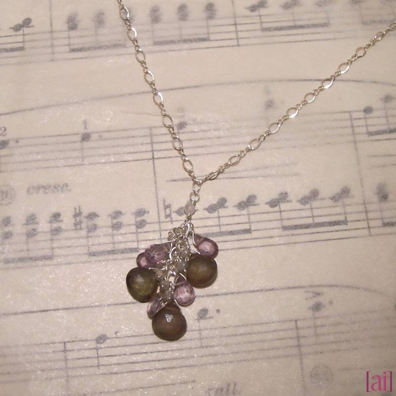 Laureen - Andalusit, Lavendel-Spinell, Rosenquarz Und Diamant-Halskette von aileen