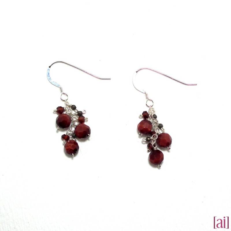 Margalit - Rote Tigerauge, Granat, Und Pyrit Ohrringe Margalit - Rote Tigerauge, Granat, Und Pyrit Ohrringe von aileen