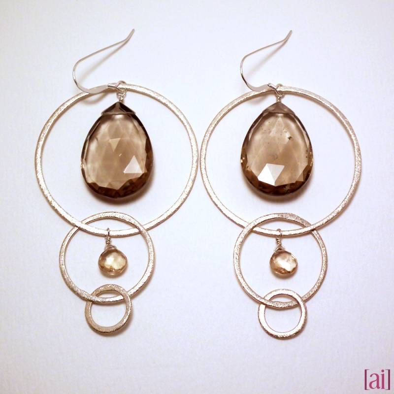 Natalie - Rauch Quarz Und Champagner Quarz Ohrringe von aileen