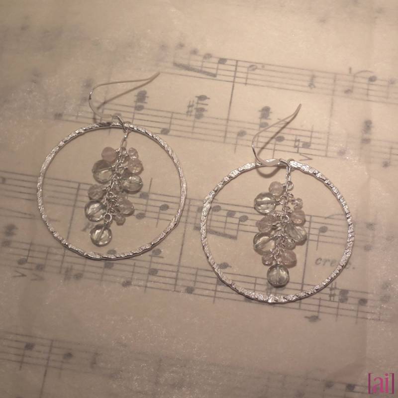 Noemie - Grüner Amethyst, Rose Quartz, Weißer Topas Ohrringe von aileen